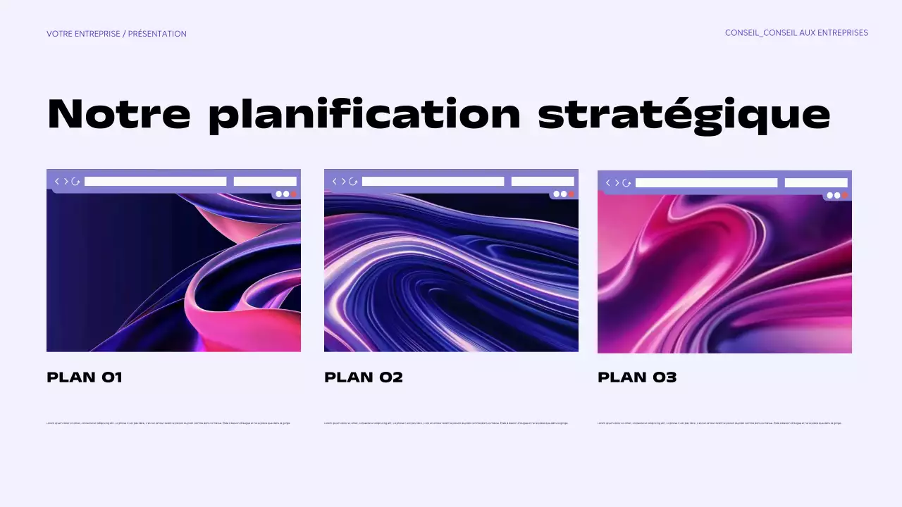 présentation commerciale moderne violette