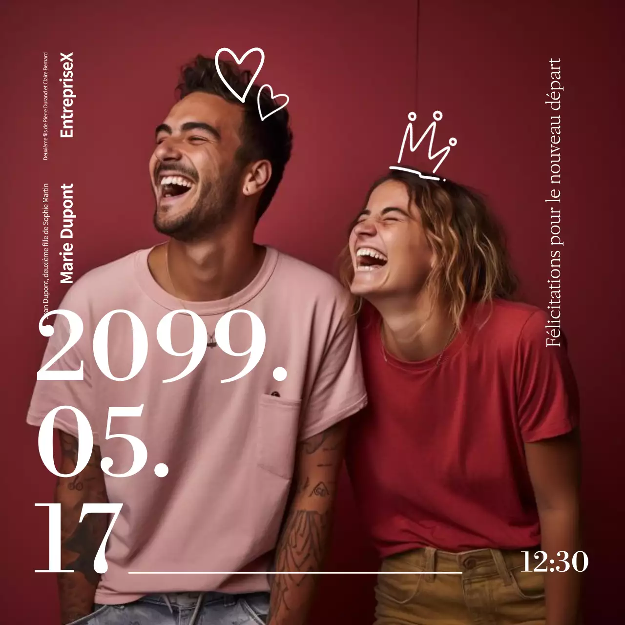 Cadre photo commémoratif mignon pour bébé rouge