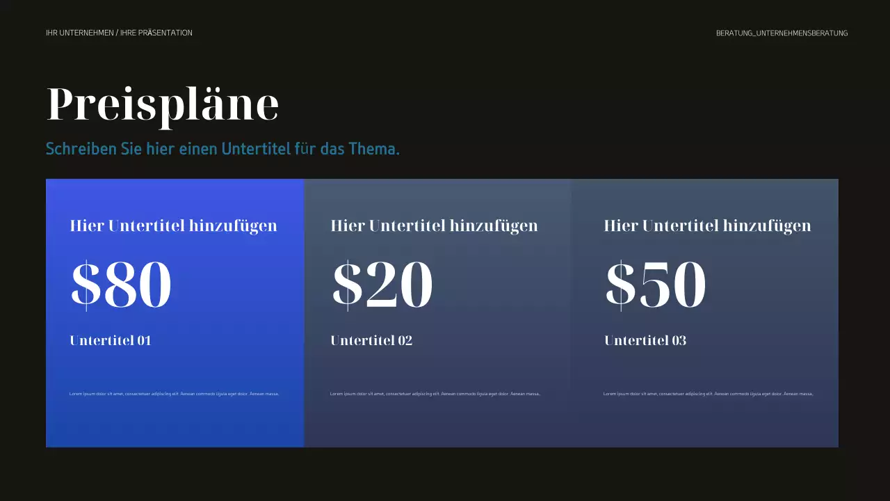 schwarze moderne geschäftspräsentation