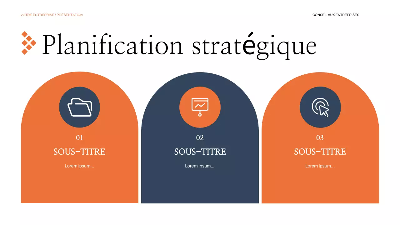 présentation d'entreprise moderne orange