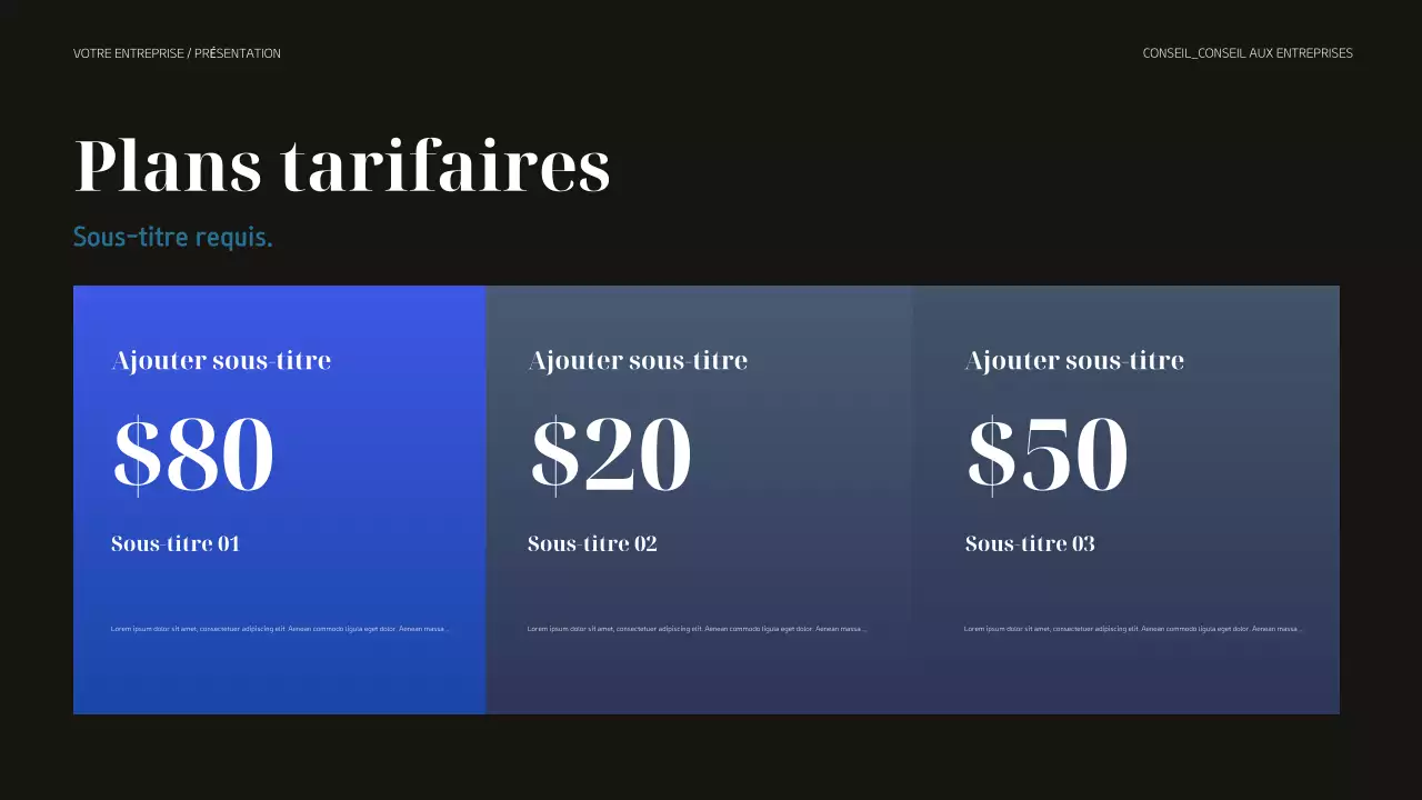 présentation d'entreprise moderne et noire