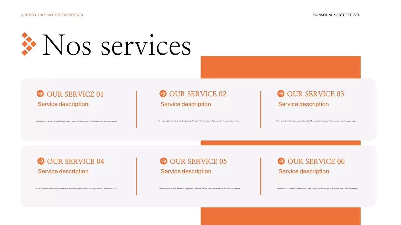 présentation d'entreprise moderne orange