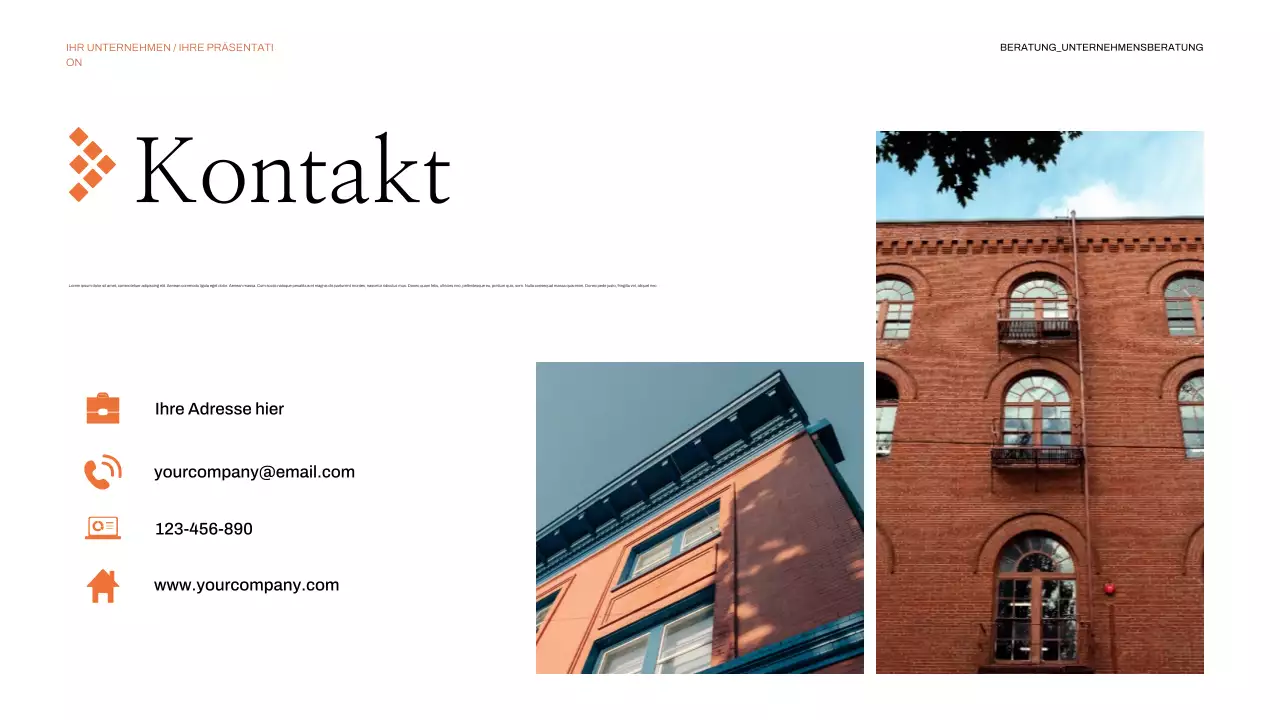 orange moderne geschäftspräsentation