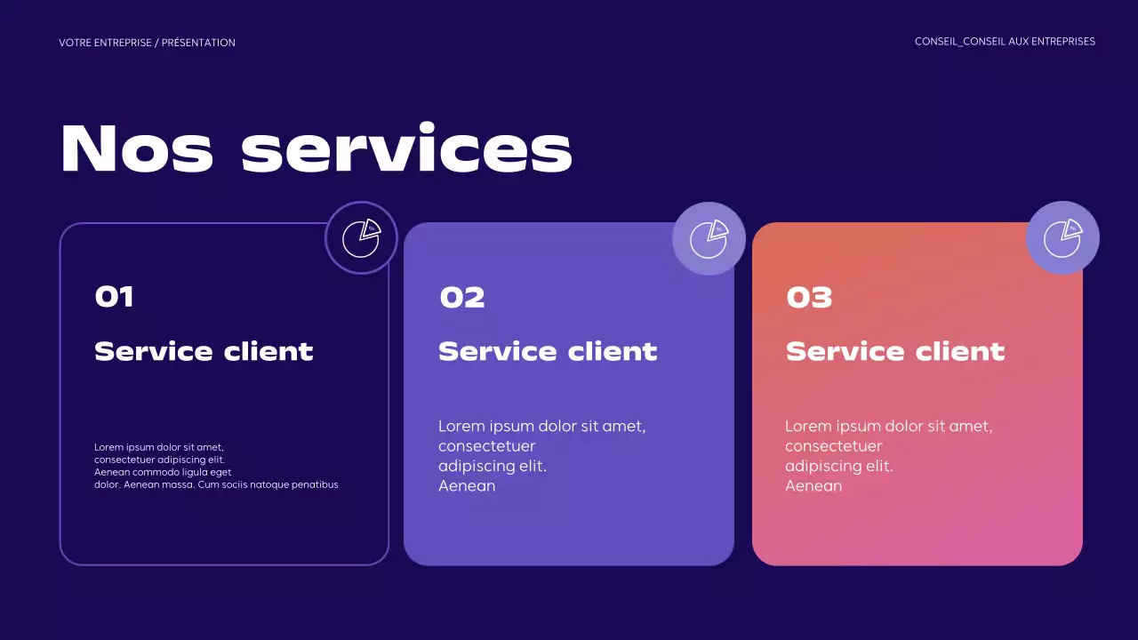 présentation commerciale moderne violette