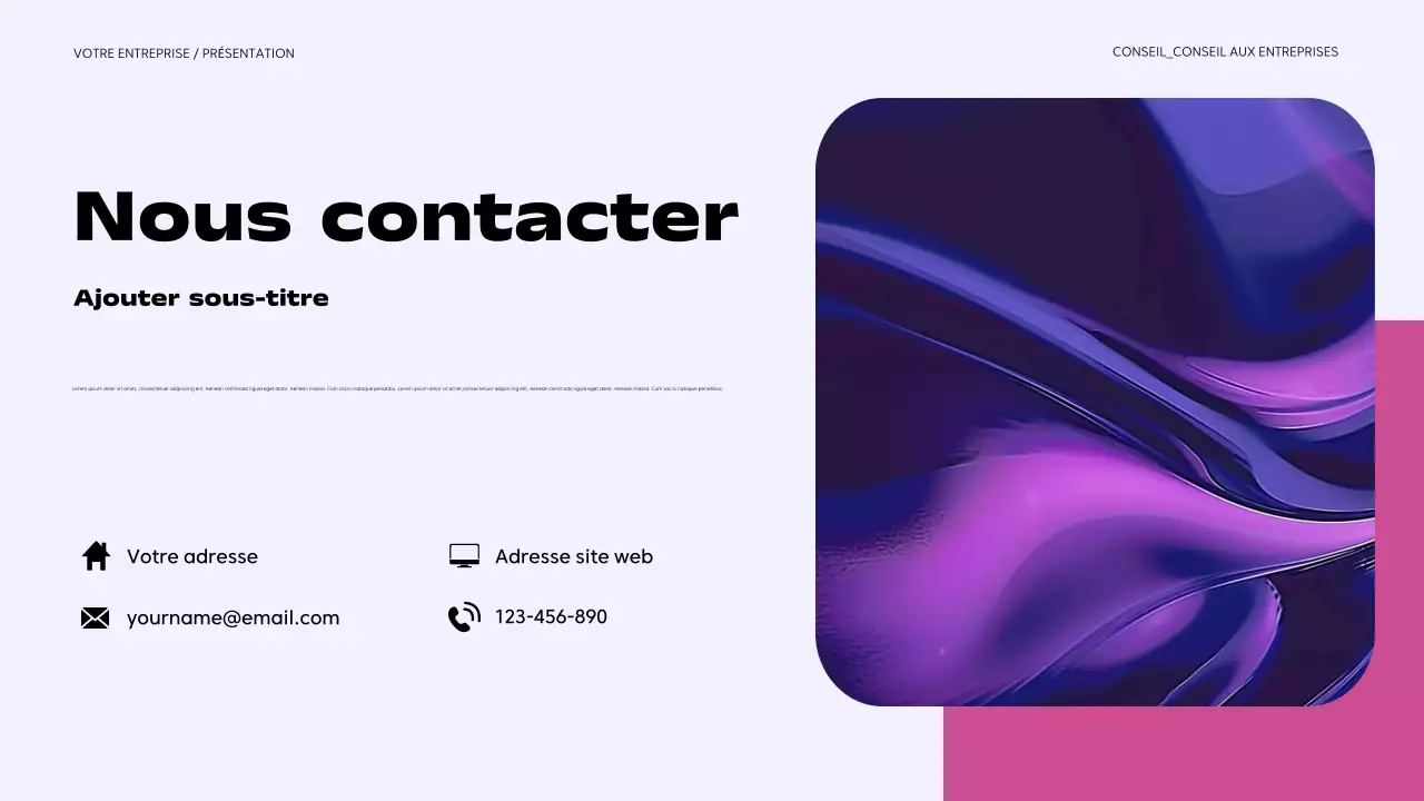 présentation commerciale moderne violette