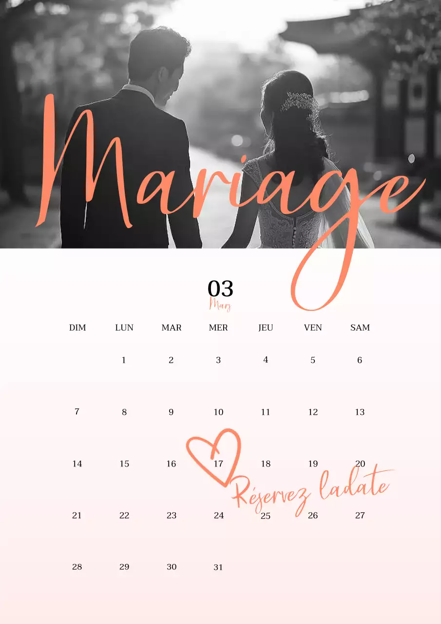 Invitation de mariage simple en noir et blanc