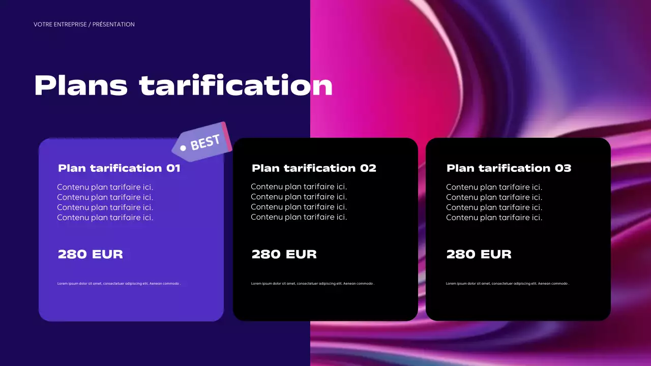 présentation commerciale moderne violette