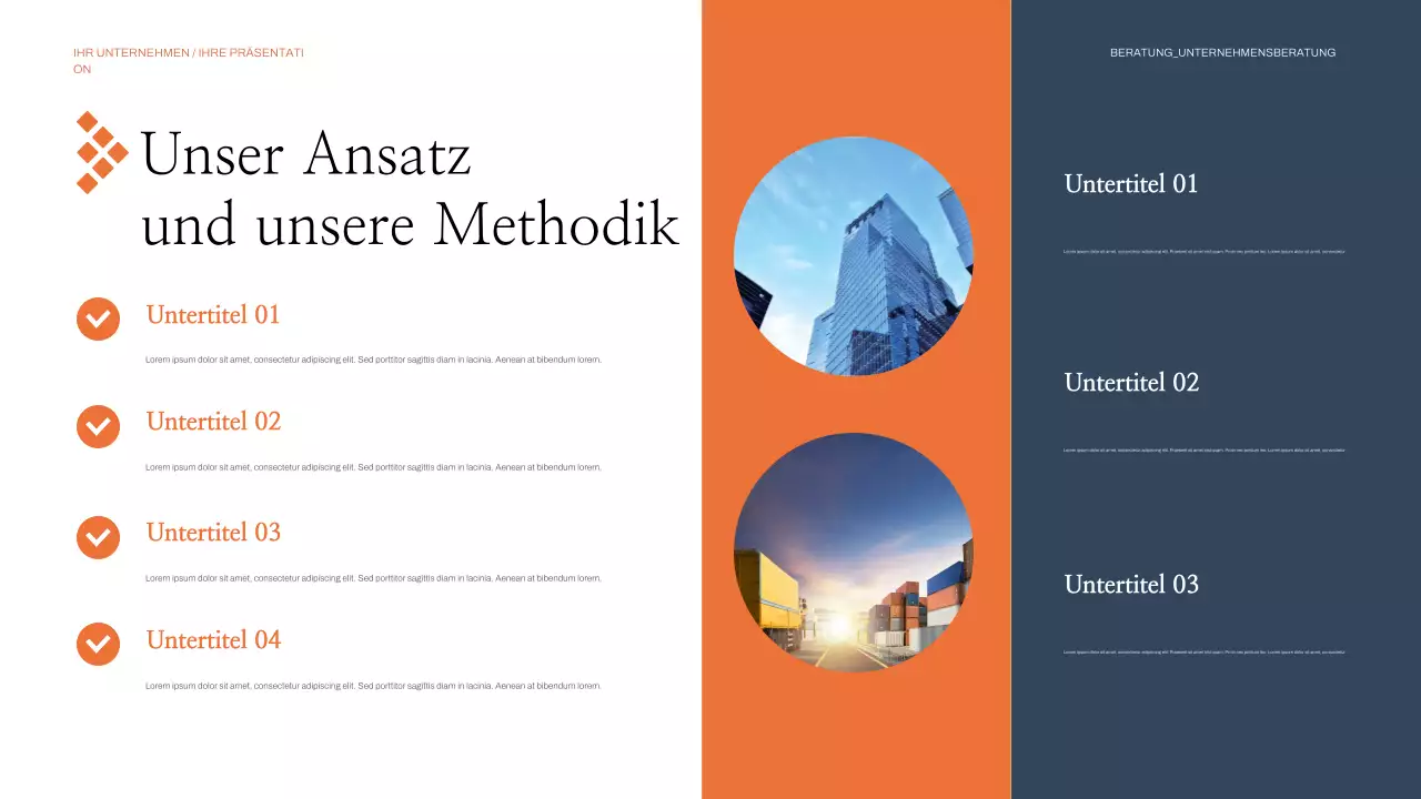 orange moderne geschäftspräsentation