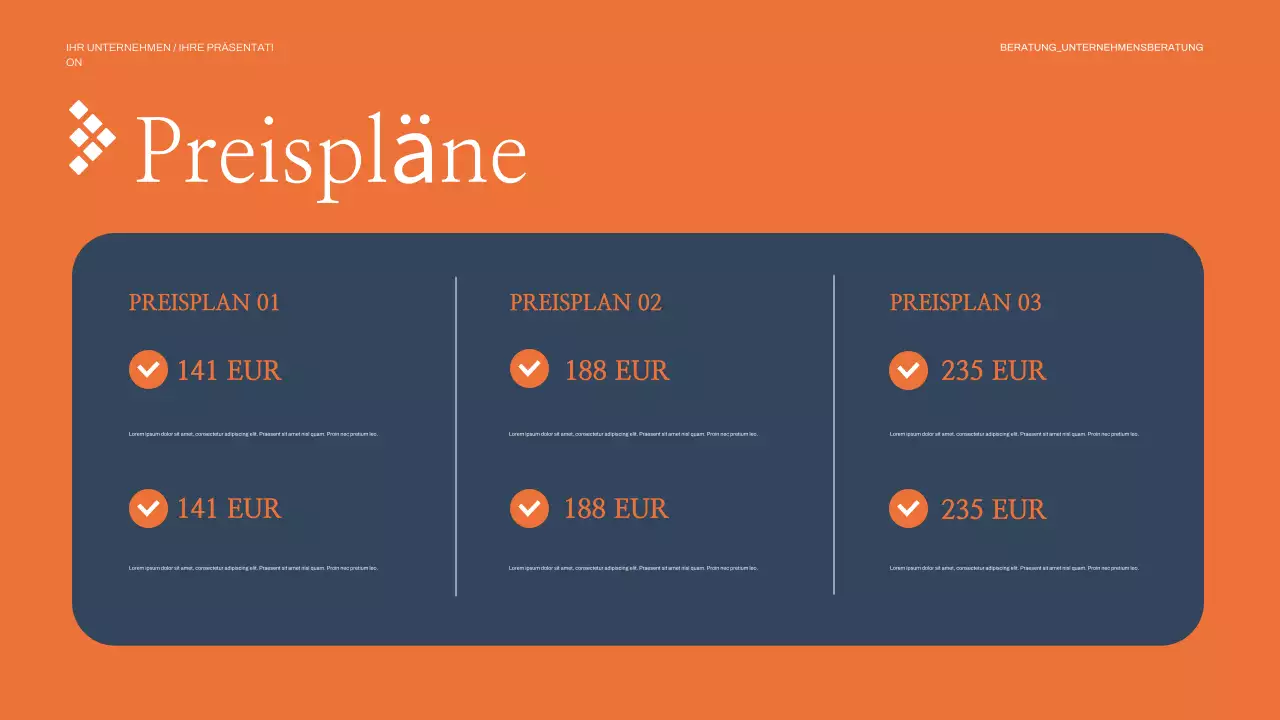 orange moderne geschäftspräsentation