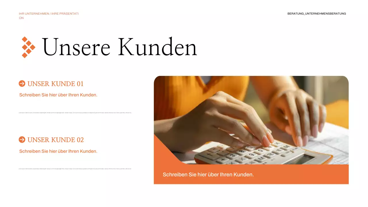 orange moderne geschäftspräsentation