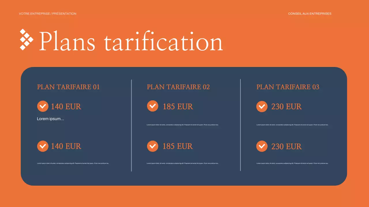 présentation d'entreprise moderne orange