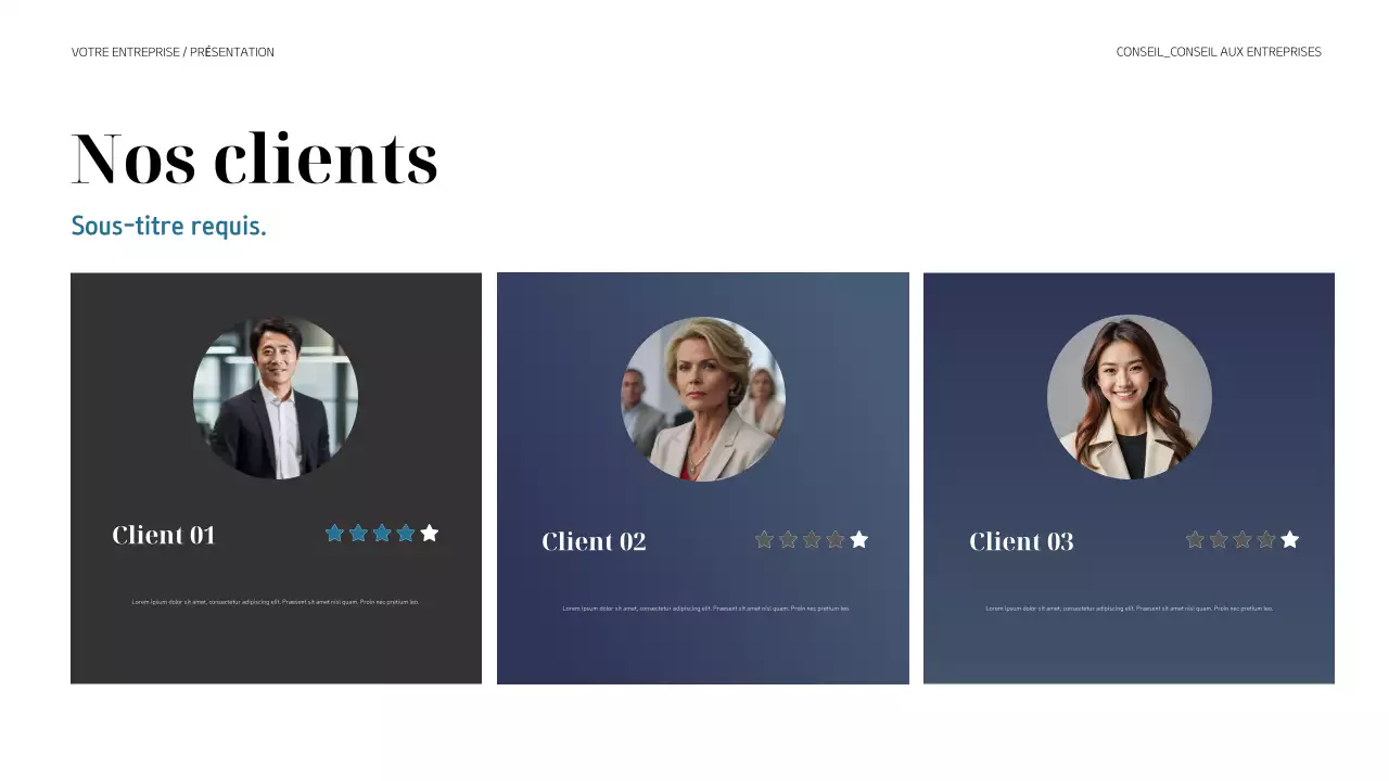 présentation d'entreprise moderne et noire