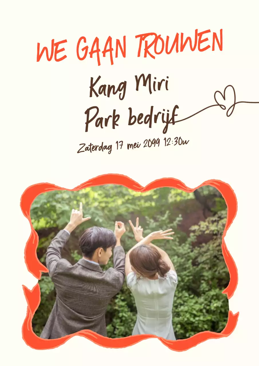 Beige Baby Bruiloft Uitnodiging