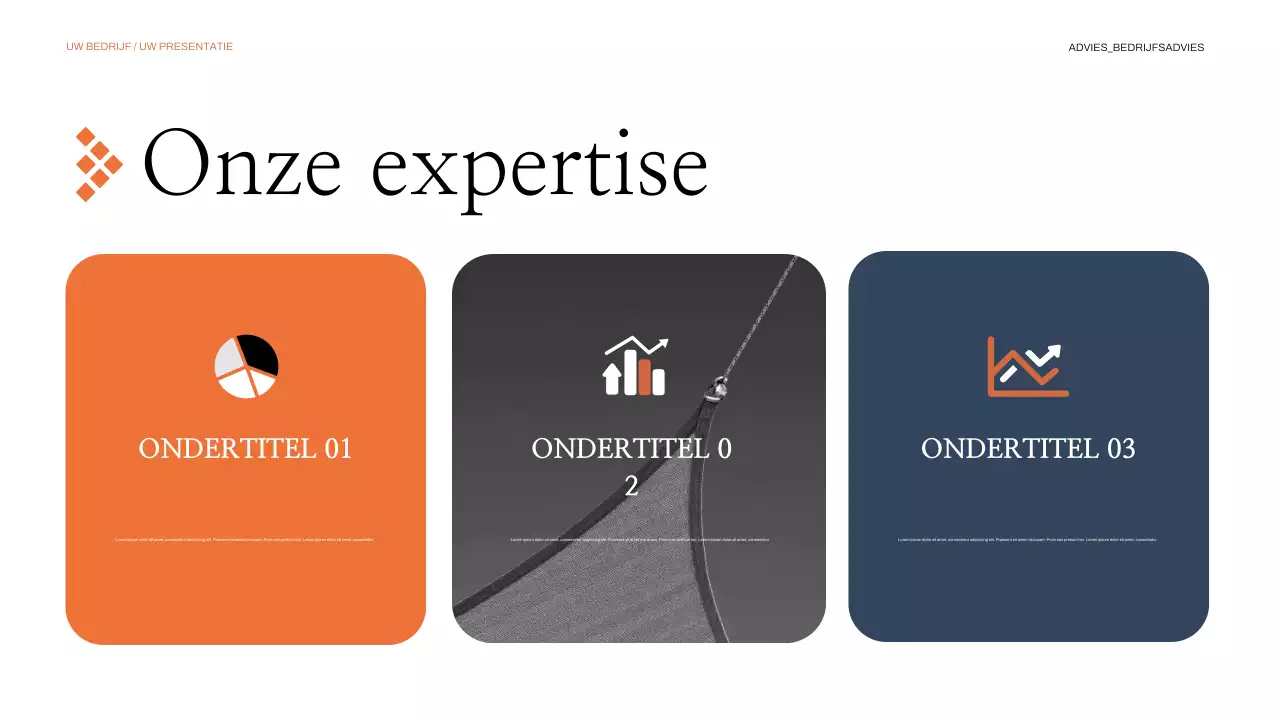 oranje moderne zakelijke presentatie