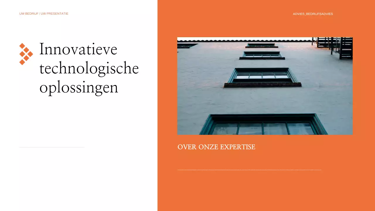 oranje moderne zakelijke presentatie