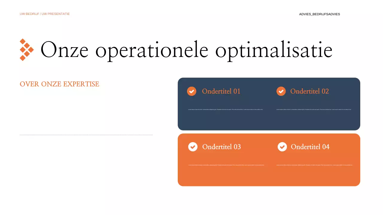 oranje moderne zakelijke presentatie