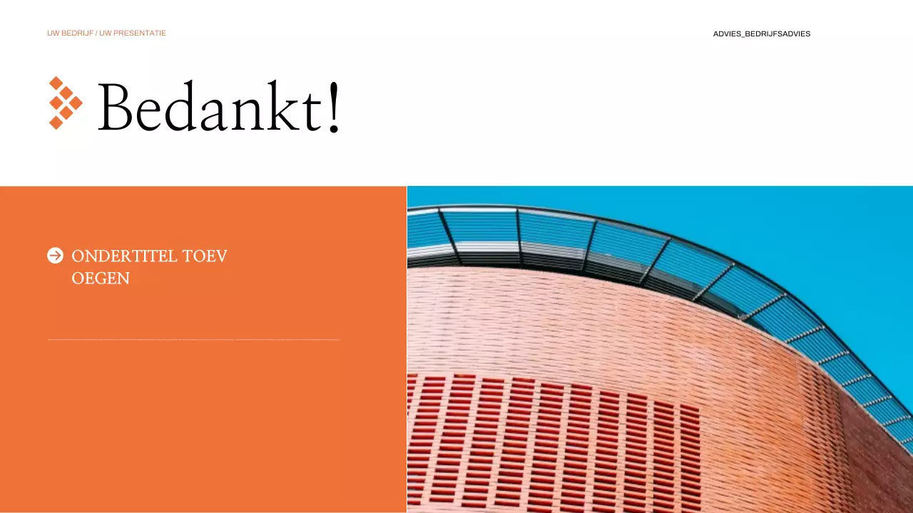 oranje moderne zakelijke presentatie