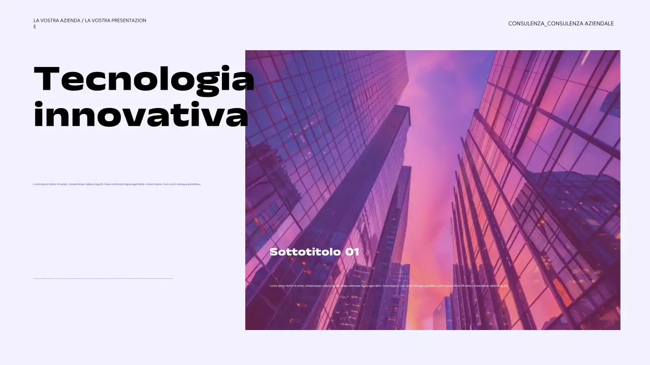 presentazione aziendale moderna viola