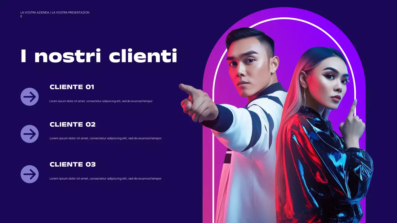 presentazione aziendale moderna viola