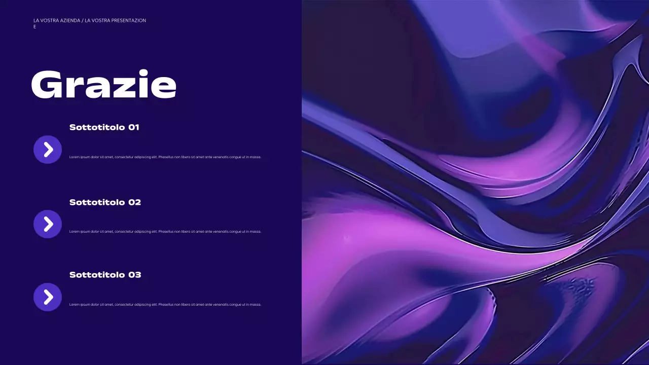 presentazione aziendale moderna viola