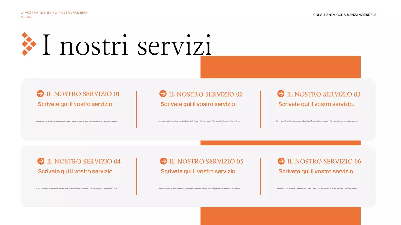 presentazione aziendale moderna arancione