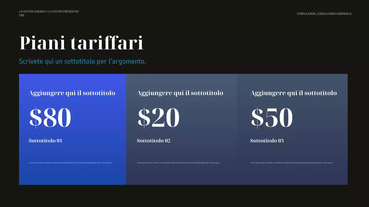presentazione aziendale moderna nera