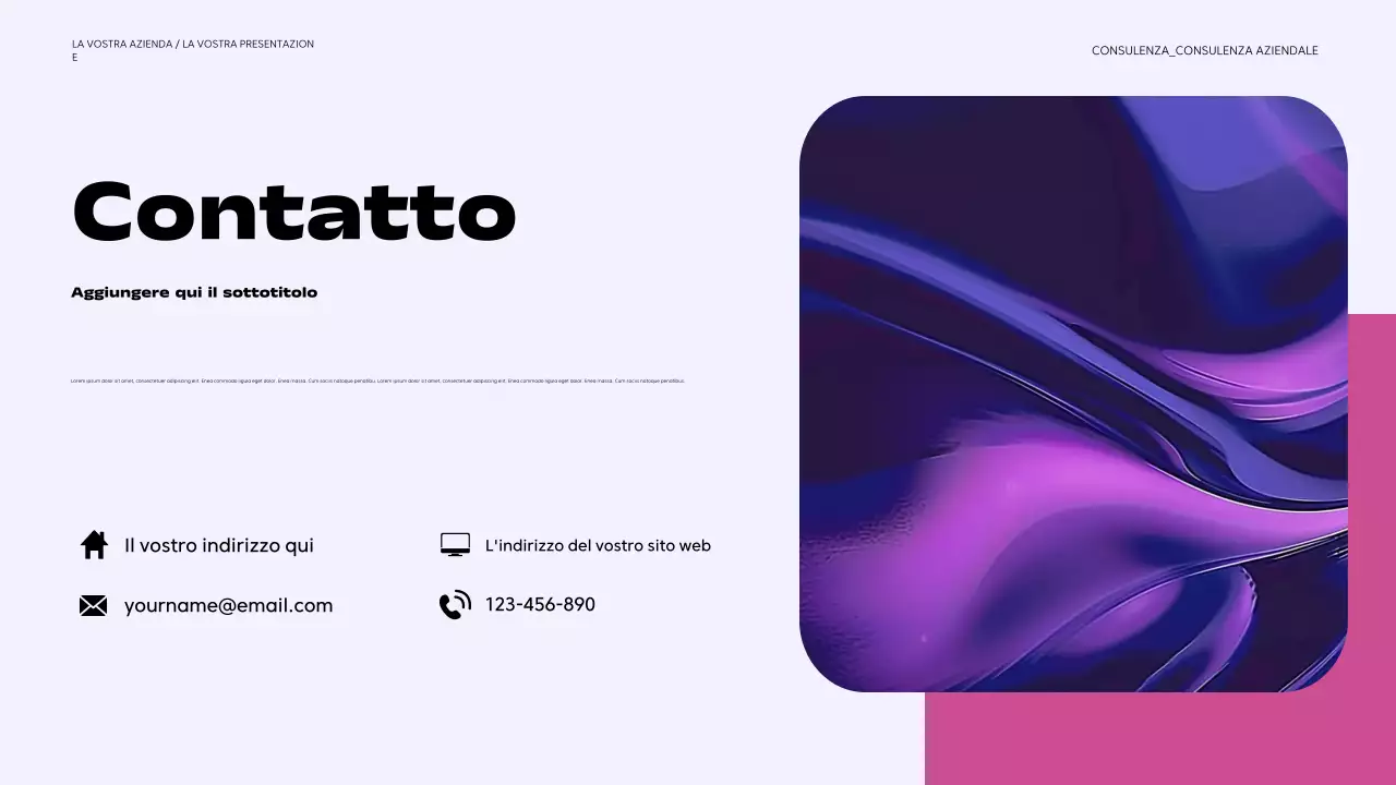presentazione aziendale moderna viola