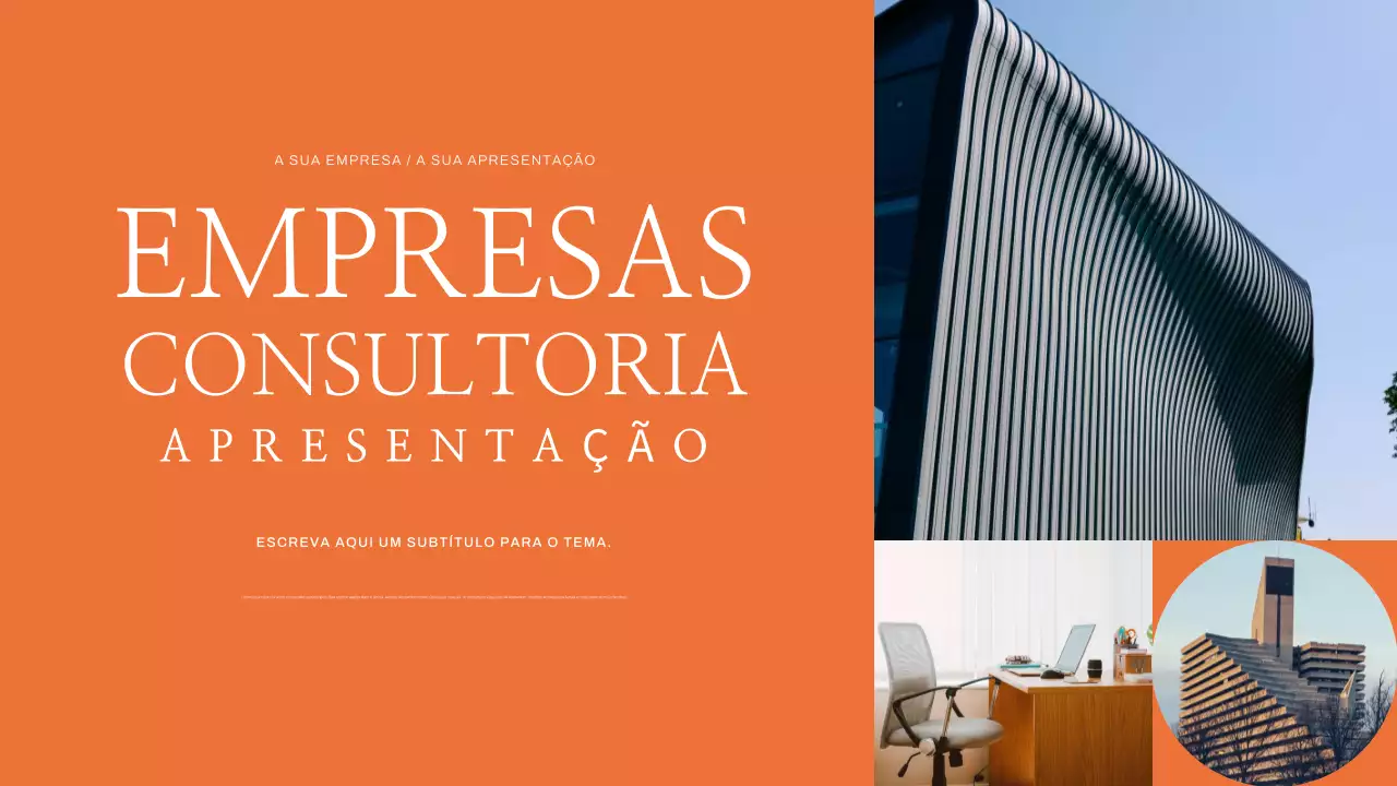 apresentação empresarial moderna laranja