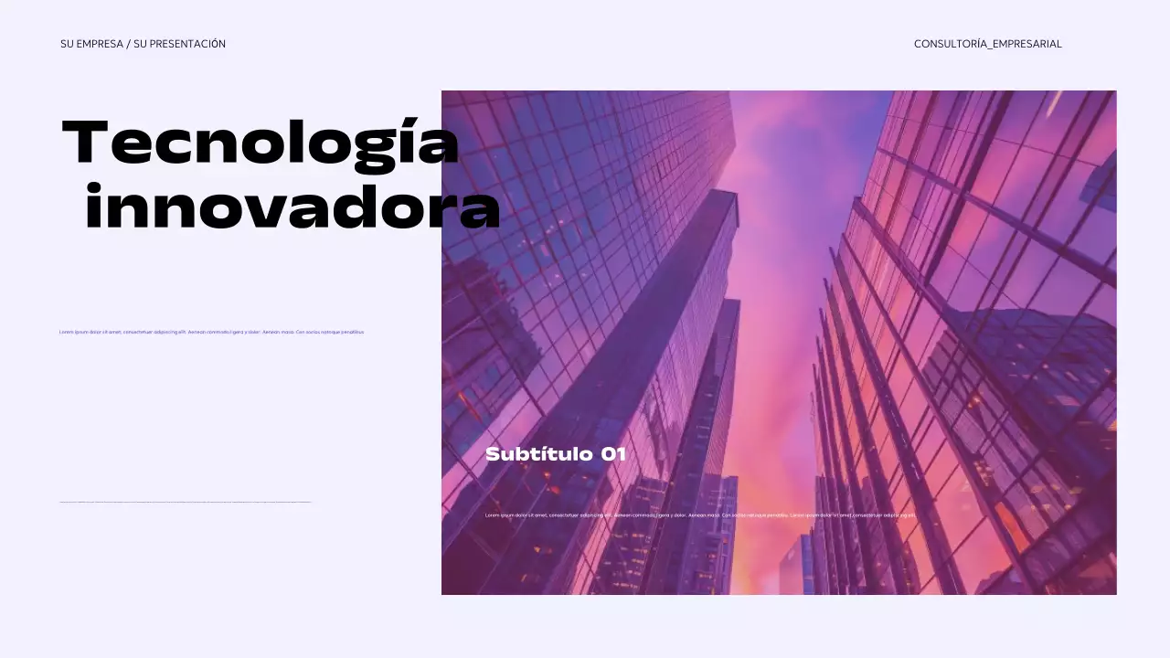 Presentación empresarial moderna de color morado