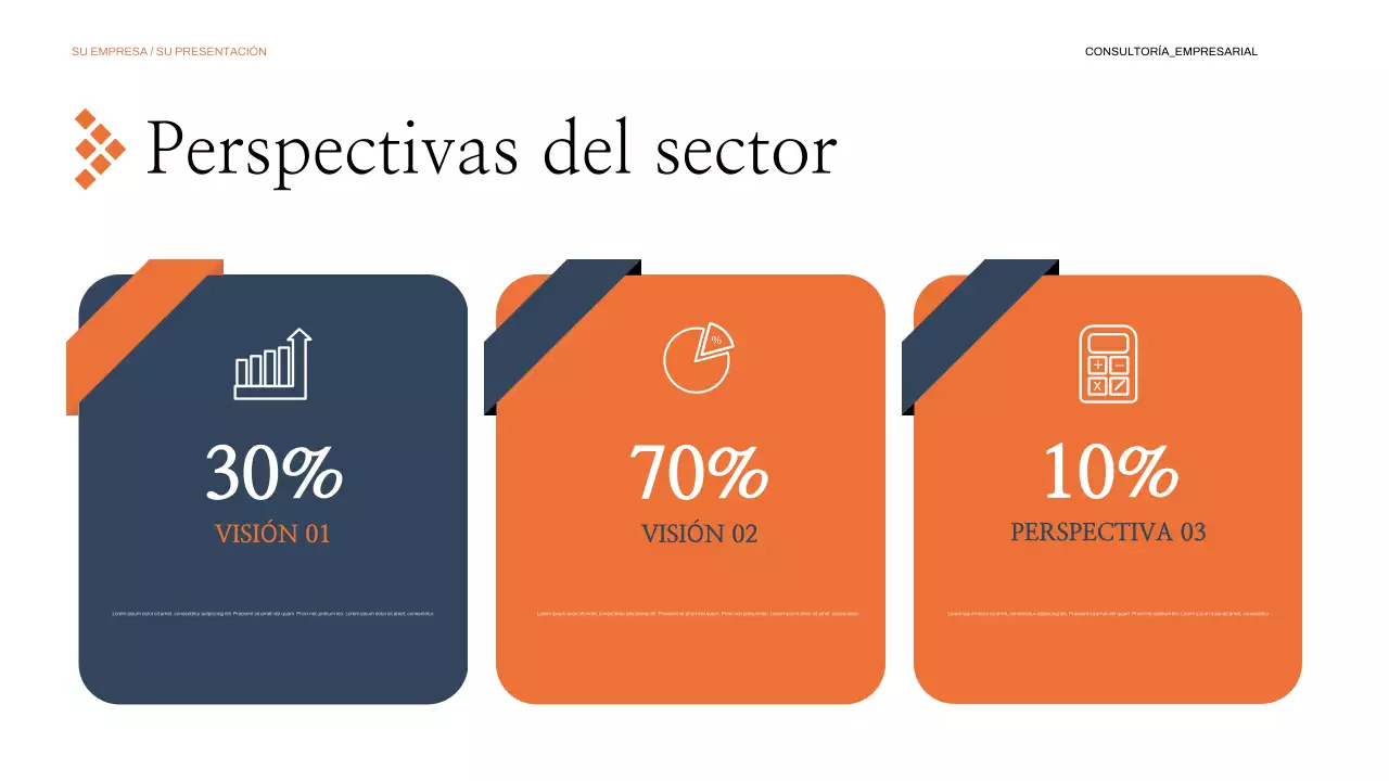 Presentación empresarial moderna en color naranja