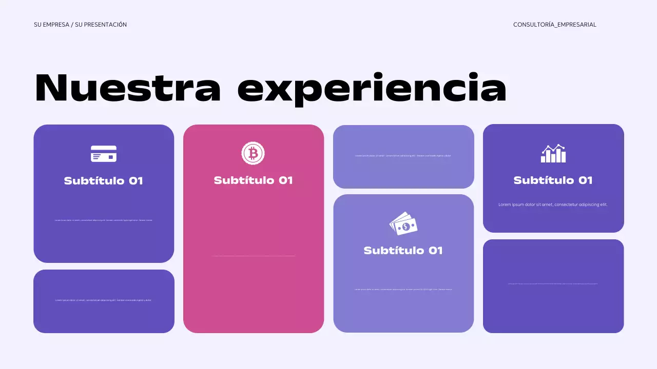 Presentación empresarial moderna de color morado