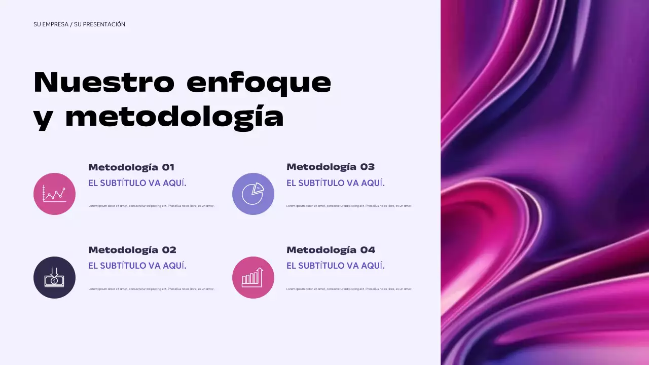 Presentación empresarial moderna de color morado