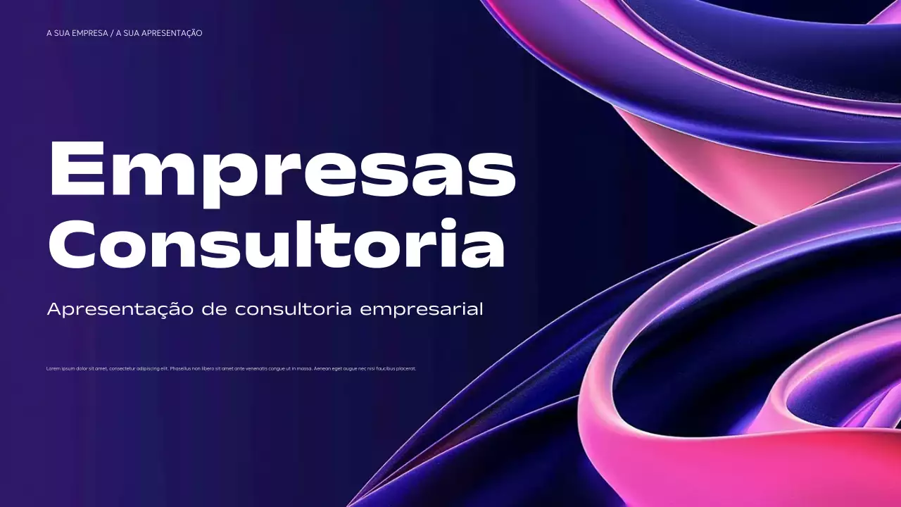 apresentação empresarial moderna roxa