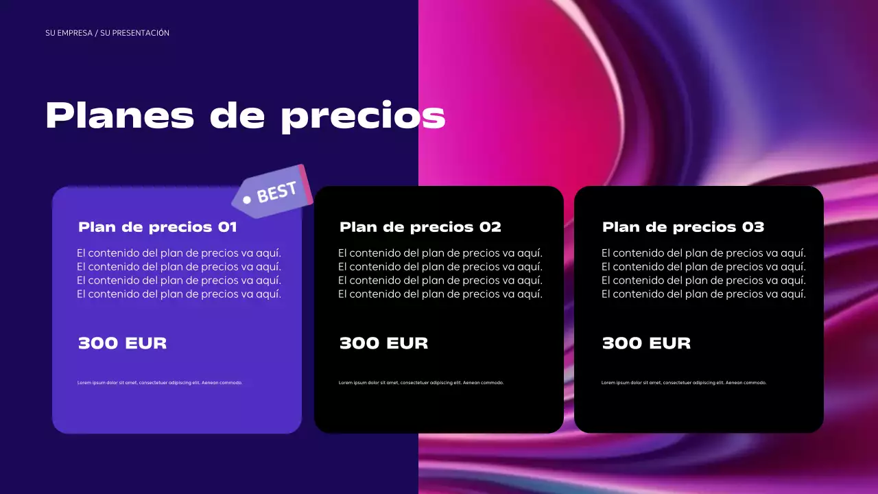 Presentación empresarial moderna de color morado