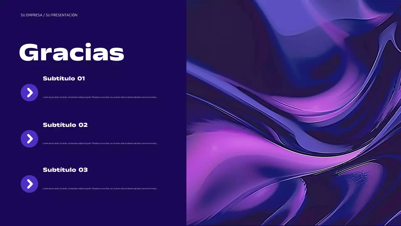 Presentación empresarial moderna de color morado