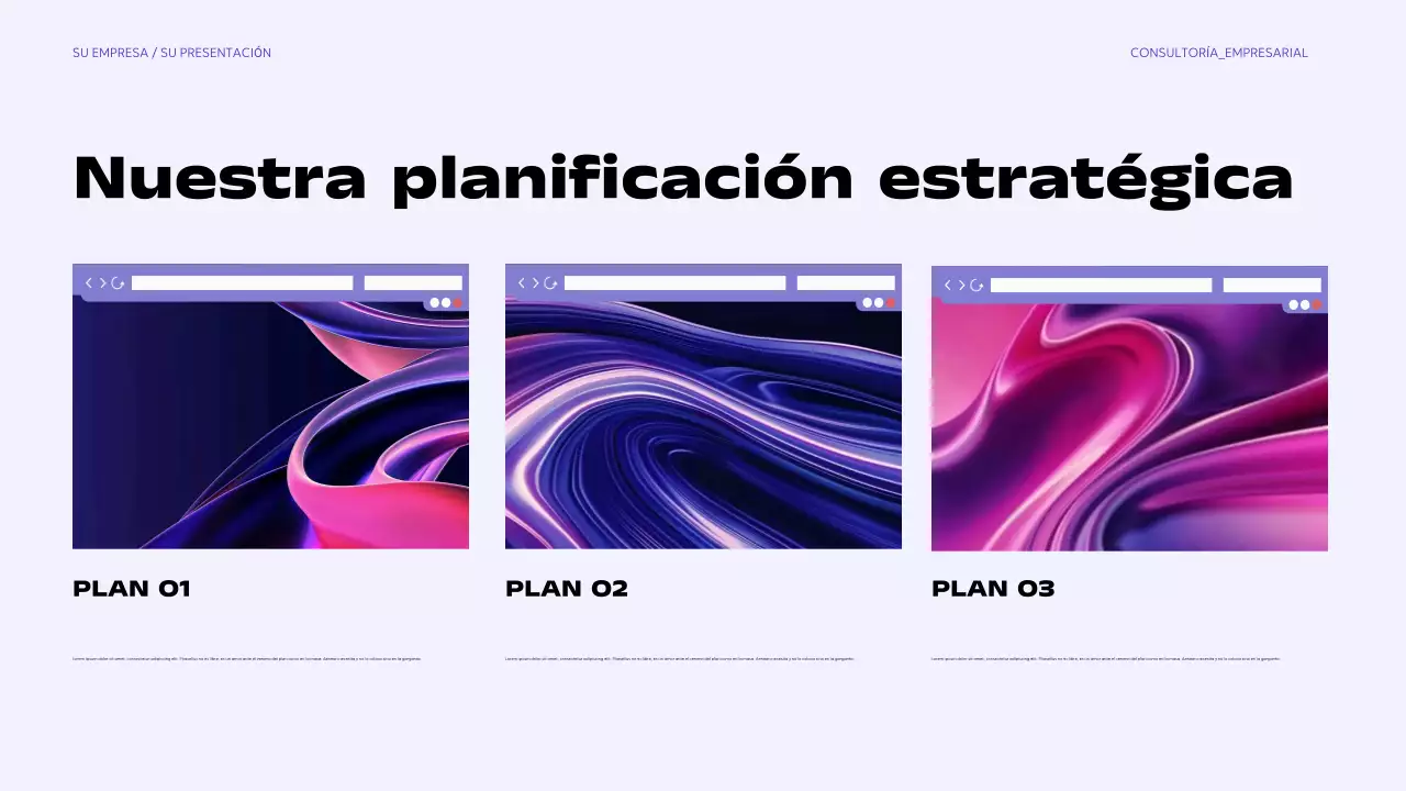 Presentación empresarial moderna de color morado