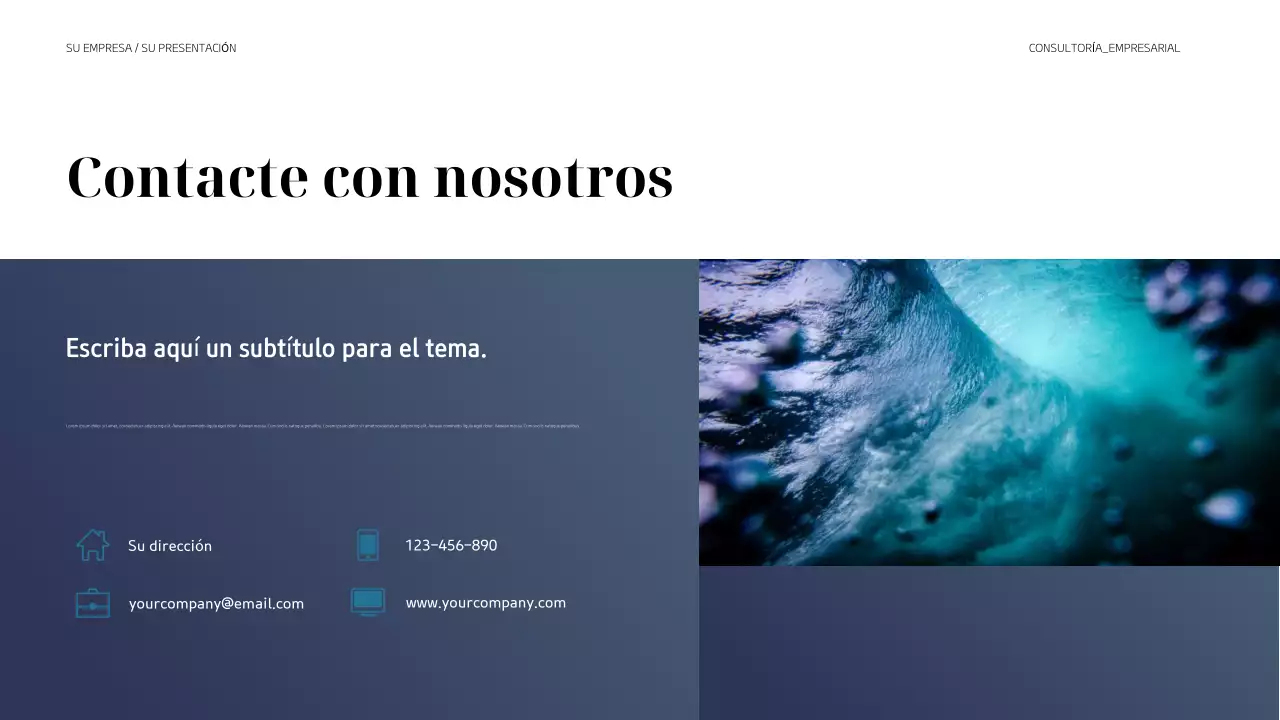 presentación empresarial moderna en negro