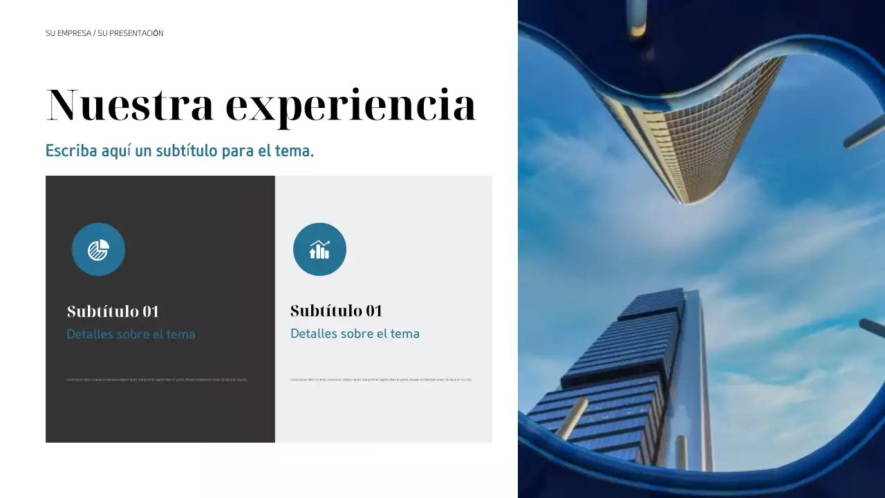 presentación empresarial moderna en negro