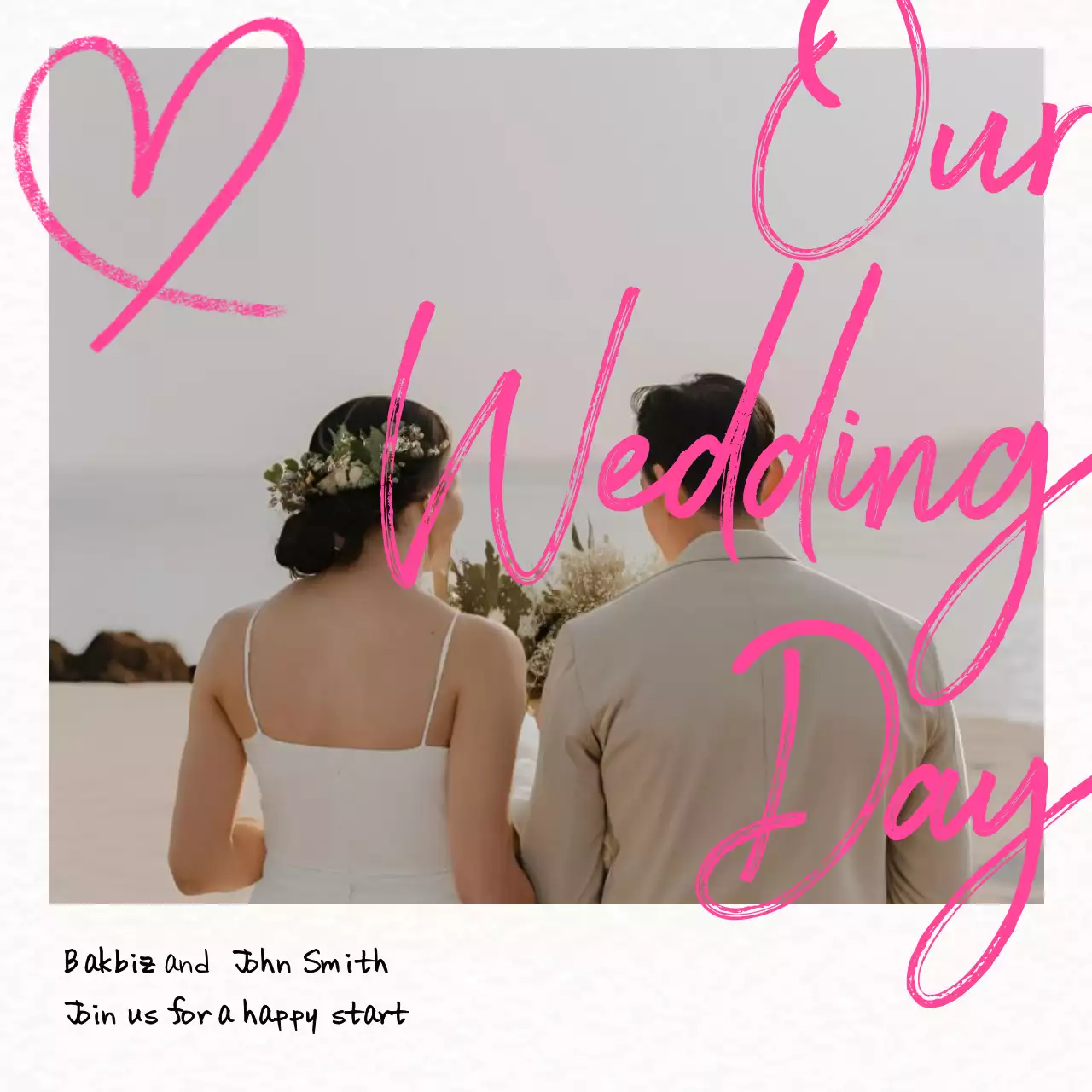 undangan pernikahan elegan berwarna pink