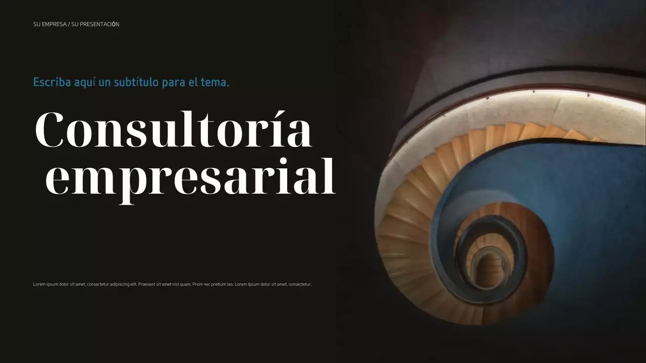 presentación empresarial moderna en negro