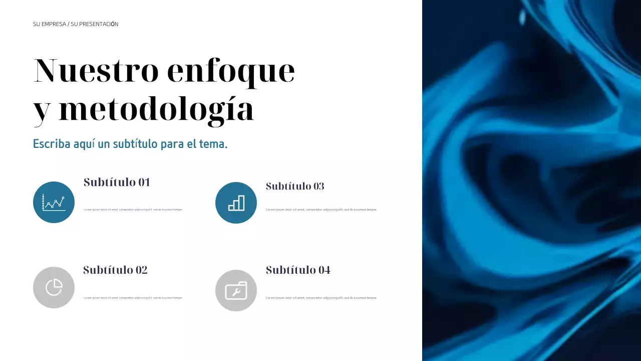 presentación empresarial moderna en negro