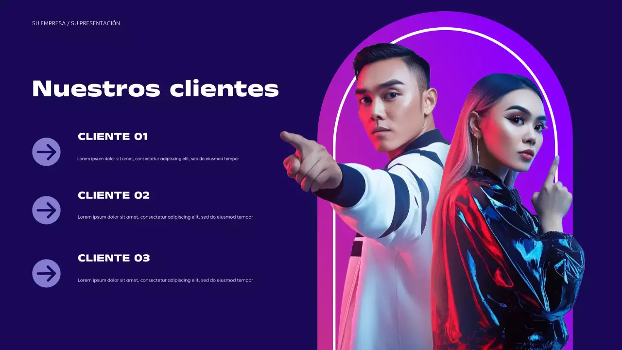 Presentación empresarial moderna de color morado