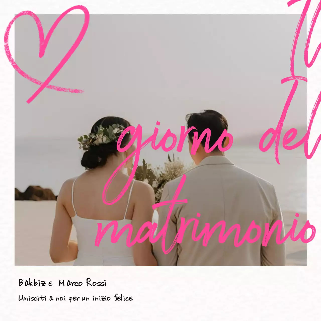 invito di nozze elegante rosa