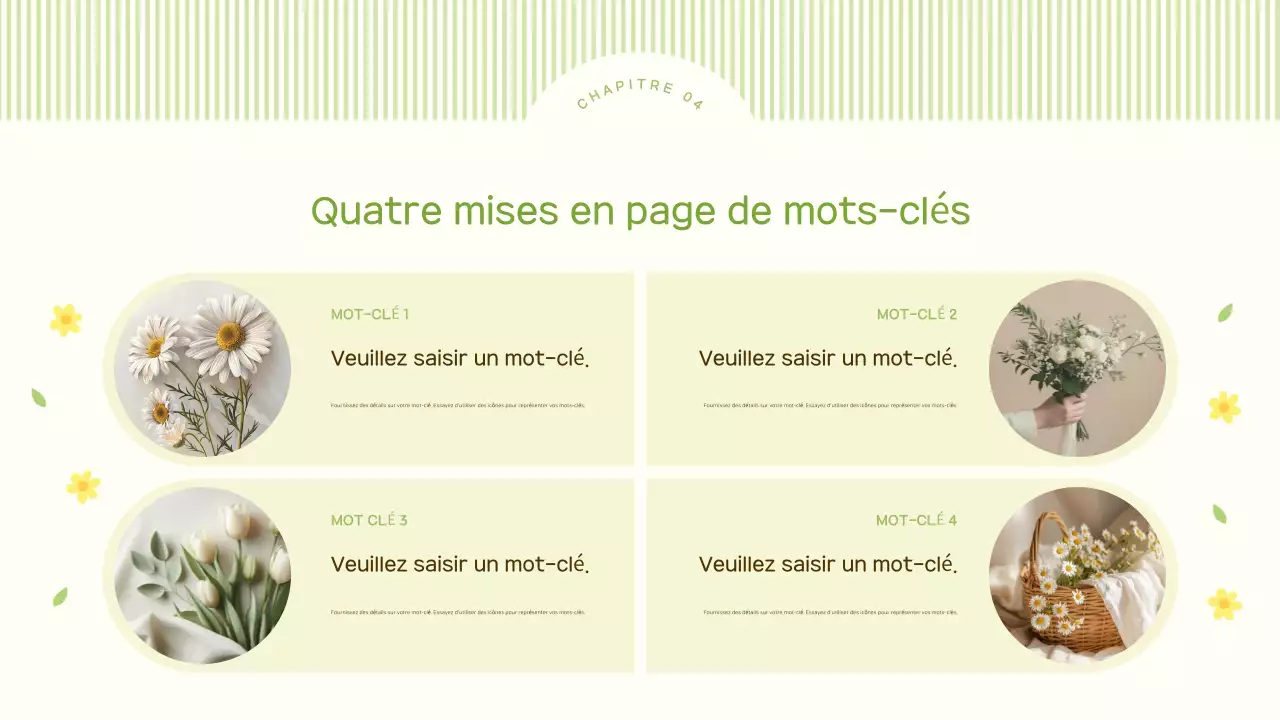 Un joli fond d'écran de fleurs printanières aux tons citron vert et jaune