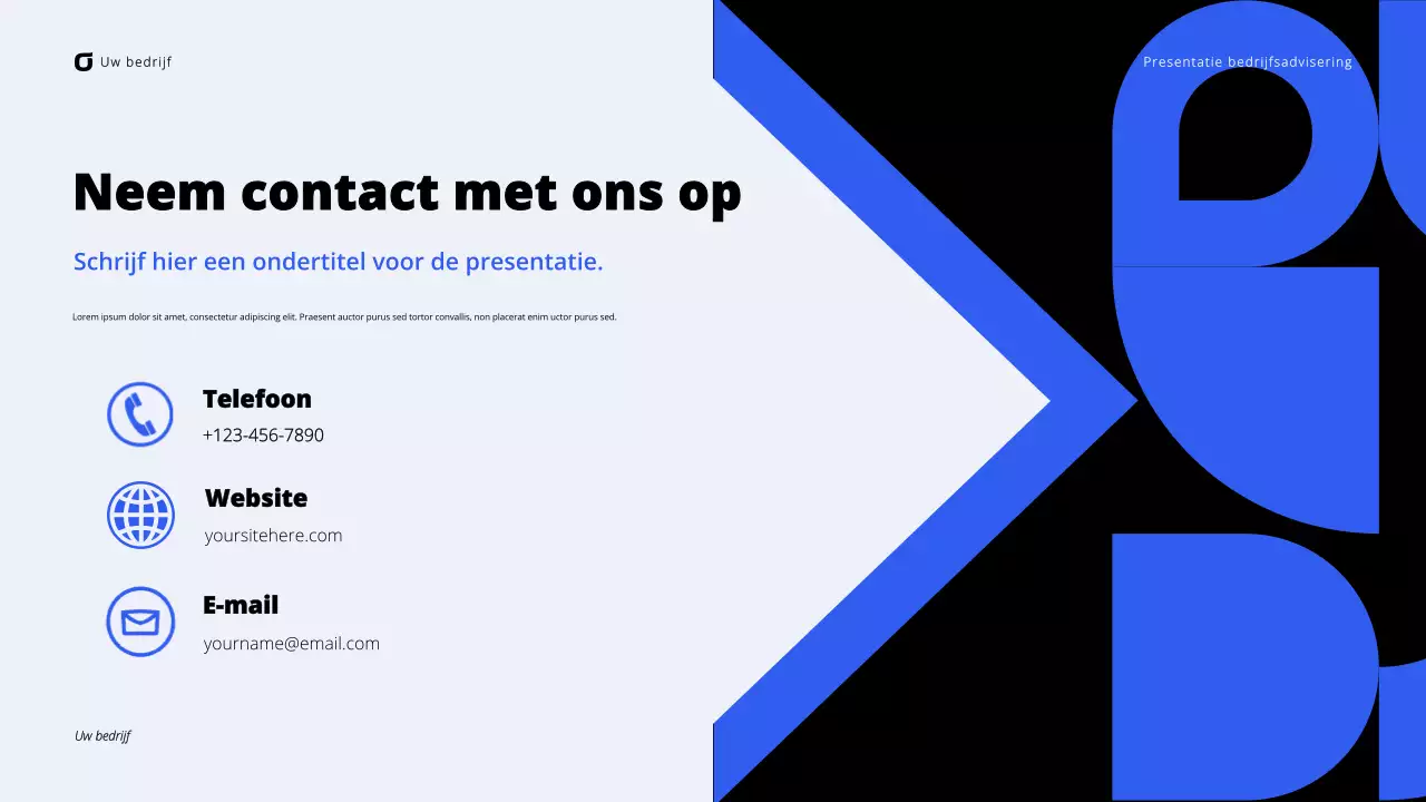 Presentatie van Black and Blue Modern Business Consulting