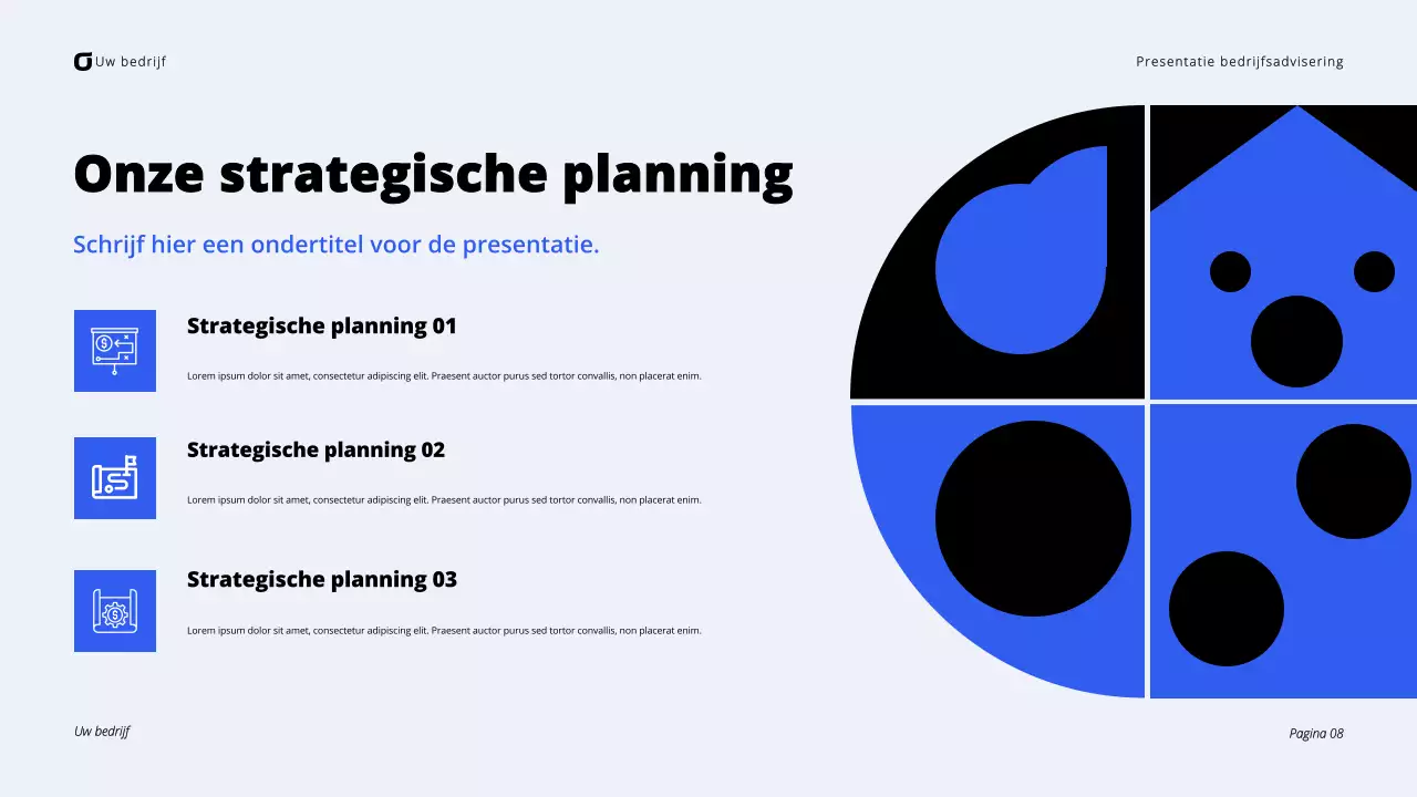 Presentatie van Black and Blue Modern Business Consulting