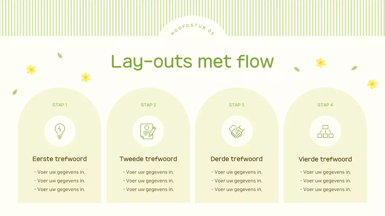 Een schattig lentebloemenachtergrondplan in limoen en geel