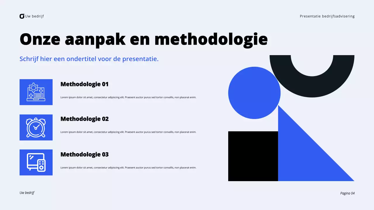 Presentatie van Black and Blue Modern Business Consulting