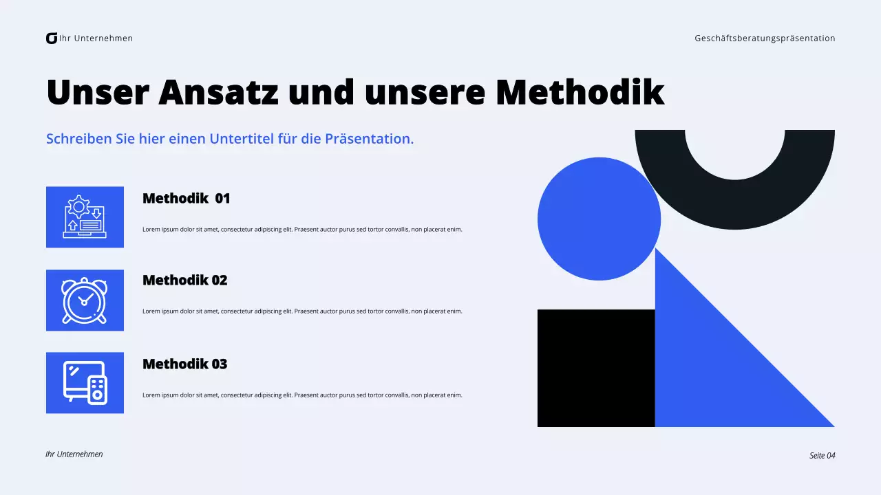 Schwarz-blaue moderne Unternehmensberatung Präsentation