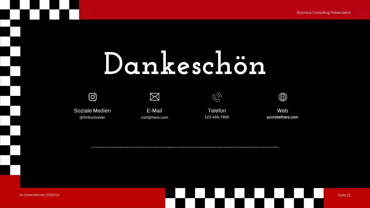 Rote moderne Unternehmensberatung Präsentation